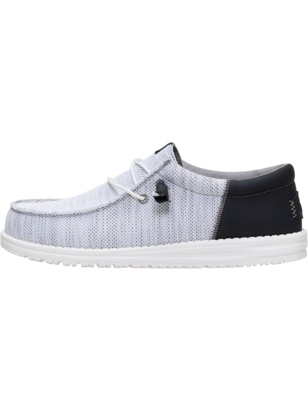 Heydude Men's White Black Round Toe Breathable Flexible Casual Slip On Loafers